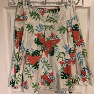 H&M Size 6 White Flower Summer Skirt Women